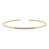 Single Cable Cuff Birthstone Bracelet - February