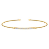Single Cable Cuff Birthstone Bracelet - April