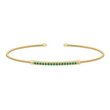 Single Cable Cuff Birthstone Bracelet - May