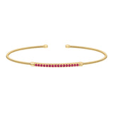 Single Cable Cuff Birthstone Bracelet - July