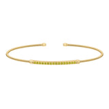 Single Cable Cuff Birthstone Bracelet - August