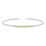 Single Cable Cuff Birthstone Bracelet - August