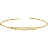 Single Cable Cuff Bracelet with Graduated Stones