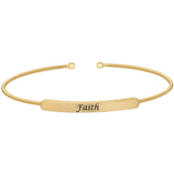 Cuff Bracelet with Engraved Plate - FAITH