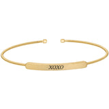 Cuff Bracelet with Engraved Plate - XOXO
