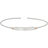 Engravable Name Plate Cuff Bracelet - Citrine