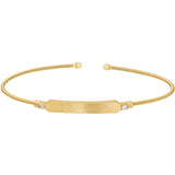 Engravable Name Plate Cuff Bracelet - Diamond