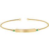 Engravable Name Plate Cuff Bracelet - Emerald