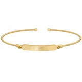 Engravable Name Plate Cuff Bracelet - Peridot