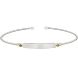 Engravable Name Plate Cuff Bracelet - Peridot