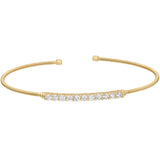 Single Cable Cuff Bracelet with Single Row of Stones