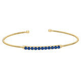 Single Cable Cuff Bracelet with Single Row of Stones