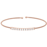 Single Cable Cuff Bracelet with Single Row of Stones