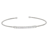 Single Cable Cuff Bracelet with Single Row of Stones