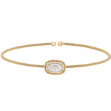 Single Cable Cuff Bracelet with Oval Halo