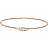 Single Cable Cuff Bracelet with Graduated Five Stones