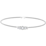 Single Cable Cuff Bracelet with Graduated Five Stones