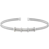 Single Cable Cuff Bracelet with Two Row Pattern
