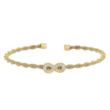 Twisted Cable Cuff Bracelet with Central Infinity