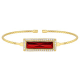Rectangle Birthstone Cuff Bracelet - January