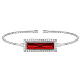 Rectangle Birthstone Cuff Bracelet - January