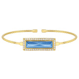 Rectangle Birthstone Cuff Bracelet - December