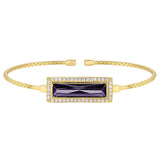 Rectangle Birthstone Cuff Bracelet - February