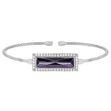 Rectangle Birthstone Cuff Bracelet - February