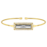 Rectangle Birthstone Cuff Bracelet - April