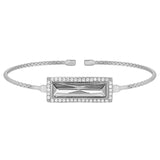 Rectangle Birthstone Cuff Bracelet - April