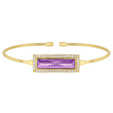 Rectangle Birthstone Cuff Bracelet - June
