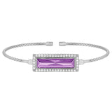 Rectangle Birthstone Cuff Bracelet - June