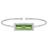 Rectangle Birthstone Cuff Bracelet - August