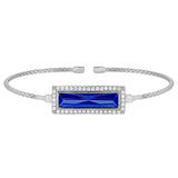 Rectangle Birthstone Cuff Bracelet - September