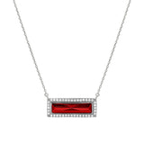 Birthstone Necklace with Rectangle Stone - January