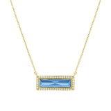 Birthstone Necklace with Rectangle Stone - December