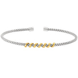 Thin Central Coil Wrap Cable Cuff Bracelet