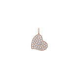 Rose Gold Finish Sterling Silver Heart Charm With Simulated Diamonds for LL7136B