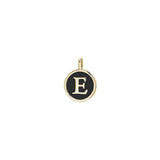 Black Enamel Initial Charm