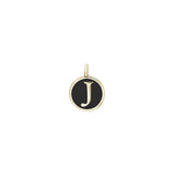 Black Enamel Initial Charm