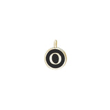 Black Enamel Initial Charm