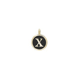 Black Enamel Initial Charm