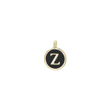 Black Enamel Initial Charm