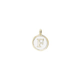White Enamel Initial Charm
