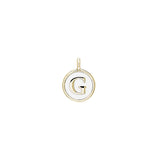 White Enamel Initial Charm