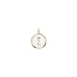 White Enamel Initial Charm