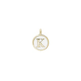 White Enamel Initial Charm