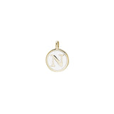 White Enamel Initial Charm