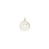 White Enamel Initial Charm