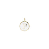 White Enamel Initial Charm